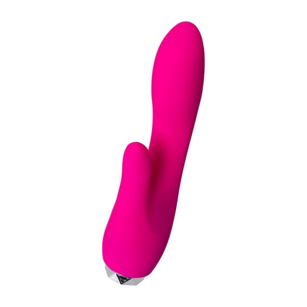Розовый вибратор с клиторальным стимулятором L EROINA - 18 см