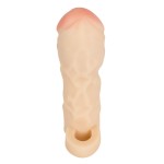 Закрытая удлиняющая насадка на пенис с подхватом мошонки Thicker   Bigger Extension - 17 см