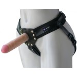 Черный пояс-трусики с двумя насадками  Экзотик-Linda  - 15,5 и 10,5 см