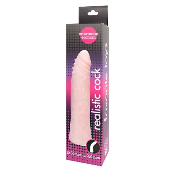 Гнущийся фаллоимитатор телесного цвета Realistic Cock - 20 см