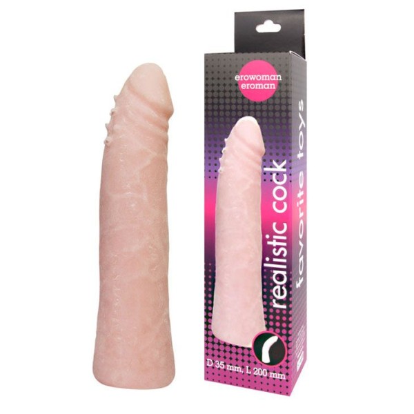 Гнущийся фаллоимитатор телесного цвета Realistic Cock - 20 см