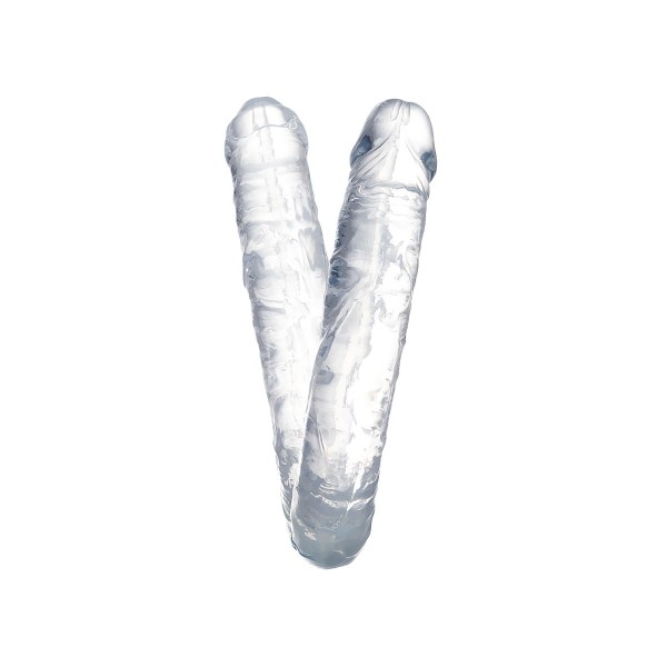 Прозрачный двухсторонний фаллоимитатор Double Dildo - 40 см