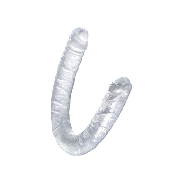 Прозрачный двухсторонний фаллоимитатор Double Dildo - 40 см