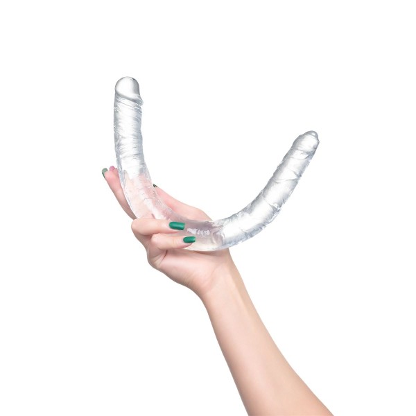 Прозрачный двухсторонний фаллоимитатор Double Dildo - 40 см
