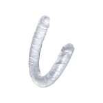 Прозрачный двухсторонний фаллоимитатор Double Dildo - 40 см