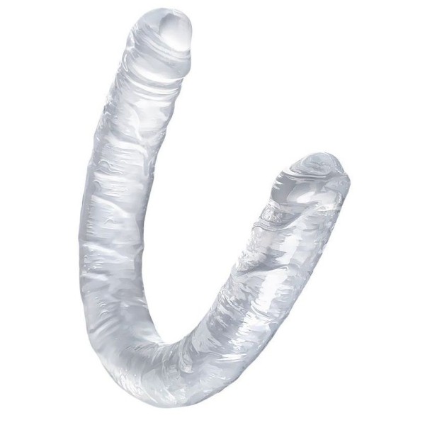 Прозрачный двухсторонний фаллоимитатор Double Dildo - 40 см