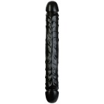 Черный двухголовый фаллоимитатор Jr Veined Double Header 12  Bender - 30,5 см