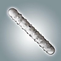 Прозрачный стеклянный фаллоимитатор с пупырышками - 18 см. Прозрачный стеклянный фаллоимитатор с пупырышками - 18 см.