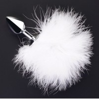 Металлическая анальная втулка с пушистым хвостом зайчика Металлическая анальная втулка с пушистым хвостом зайчика