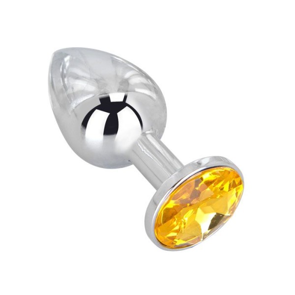 Мини-плаг из стали с желтым кристаллом Sweet Lemon - 6,5 см