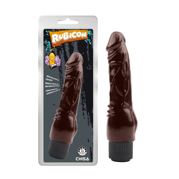 Коричневый вибратор-реалистик Vibrating Naughty Cock - 20 см
