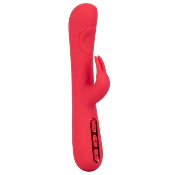 Розовый вибромассажер-кролик Throb Pulse - 21,5 см