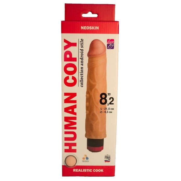 Телесный вибромассажёр HUMAN COPY 8,2  - 21,6 см