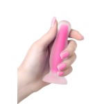 Розовая, светящаяся в темноте анальная втулка Cain Glow - 10 см