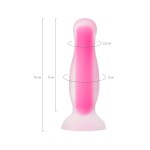Розовая, светящаяся в темноте анальная втулка Cain Glow - 10 см