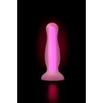 Розовая, светящаяся в темноте анальная втулка Cain Glow - 10 см