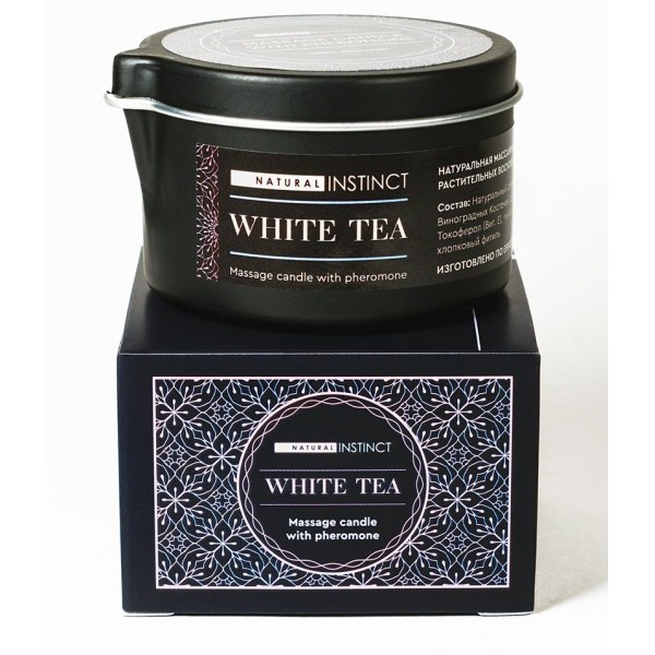 Массажная свеча с феромонами Natural Instinct WHITE TEA - 70 мл