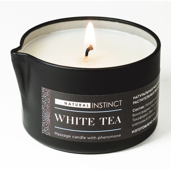 Массажная свеча с феромонами Natural Instinct WHITE TEA - 70 мл