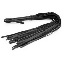 Черная многохвостая плетка с круглой ручкой - 63 см. Черная многохвостая плетка с круглой ручкой - 63 см.