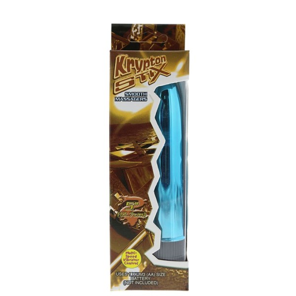 Голубой гладкий вибромассажёр KRYPTON STIX 5 MASSAGER M/S BLUE - 12,7 см