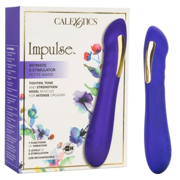Фиолетовый вибратор с электростимуляцией Intimate E-Stimulator Petite Wand - 18,5 см