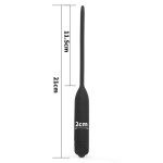 Черный уретральный виброплаг Silicone Vibrating Urethral Dilator - 21 см