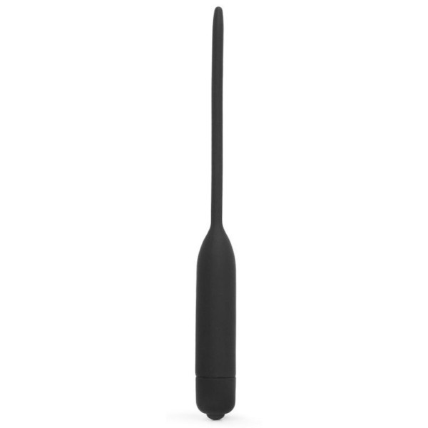 Черный уретральный виброплаг Silicone Vibrating Urethral Dilator - 21 см