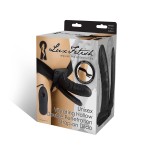 Полый страпон с двумя отростками и вибрацией Unisex Vibrating Hollow Strap-On Double Penetrating Dildo - 17,8 см
