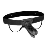 Полый страпон с двумя отростками и вибрацией Unisex Vibrating Hollow Strap-On Double Penetrating Dildo - 17,8 см