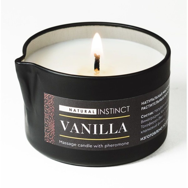 Массажная свеча с феромонами Natural Instinct VANILLA - 70 мл