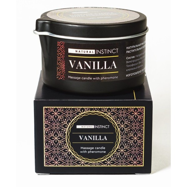 Массажная свеча с феромонами Natural Instinct VANILLA - 70 мл