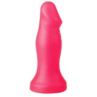 Розовый анальный фаллоимитатор с ограничительным основанием - 14 см.