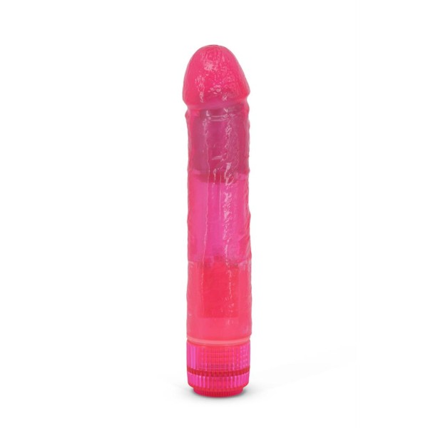 Розовый мультискоростной вибратор AMBER - 17 см