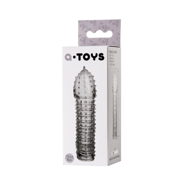 Прозрачная закрытая насадка на пенис TOYFA A-Toys - 15,2 см