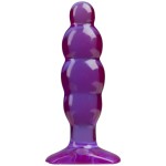 Фиолетовая рельефная анальная пробка SpectraGels Purple Anal Stuffer - 14 см