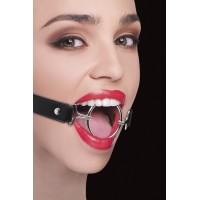 Расширяющий кляп Ring Gag XL с чёрными ремешками Расширяющий кляп Ring Gag XL с чёрными ремешками