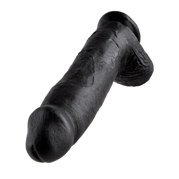 Чёрный фаллоимитатор-гигант 12  Cock with Balls - 30,5 см