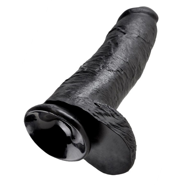 Чёрный фаллоимитатор-гигант 12  Cock with Balls - 30,5 см