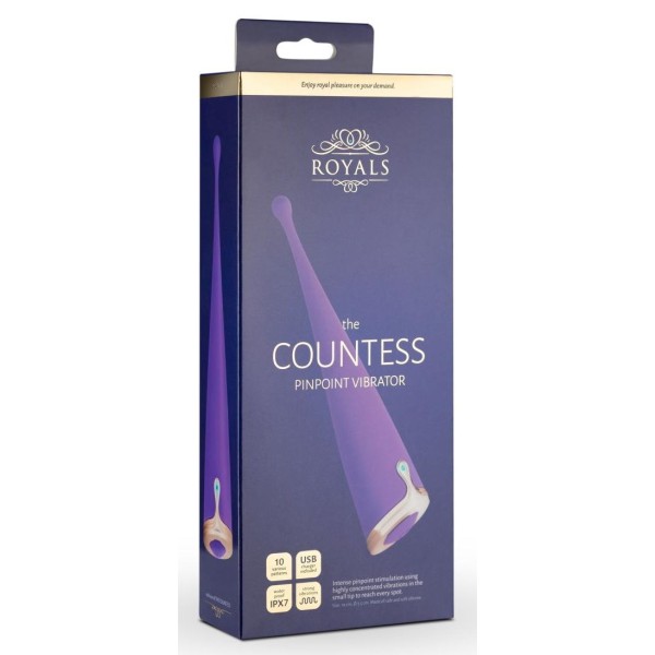 Фиолетовый клиторальный вибратор The Countess Pinpoint Vibrator - 19 см