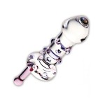 Небольшой стеклянный фаллос с ручкой Candy Land Juicer - 11,5 см