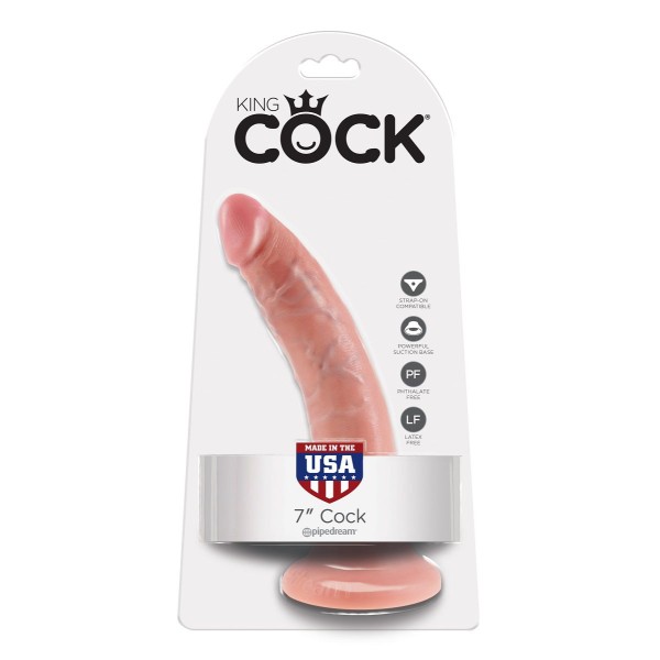 Телесный фаллоимитатор с присоской 7  Cock - 17,8 см