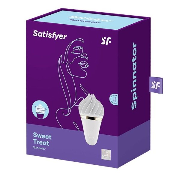 Белый вибратор-спиннер Satisfyer Sweet Treat