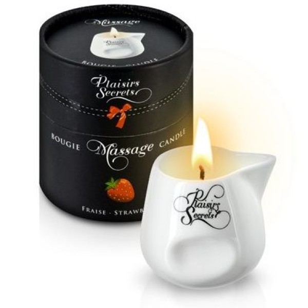 Массажная свеча с ароматом клубники Bougie de Massage Gourmande Fraise - 80 мл