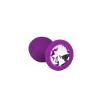 Фиолетовая силиконовая пробка с прозрачным кристаллом - 7,3 см