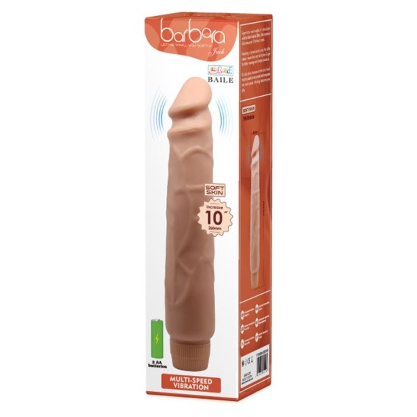 Телесный вибратор-реалистик Barbara - 25,5 см