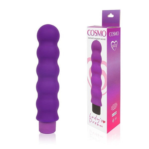 Фиолетовый силиконовый вибратор-елочка Cosmo - 15 см