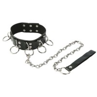 Средний ошейник с кольцами и поводком Средний ошейник с кольцами и поводком