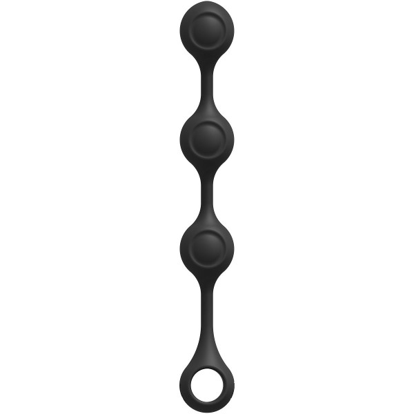 Черные утяжеленные анальные шарики Anal Essentials Weighted Silicone Anal Balls - 34,3 см