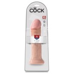 Фаллоимитатор-гигант телесного цвета на присоске 11  Cock - 28 см 