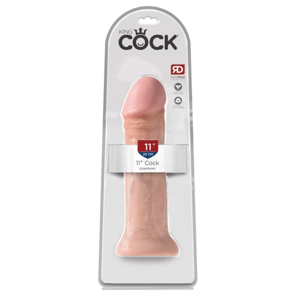 Фаллоимитатор-гигант телесного цвета на присоске 11  Cock - 28 см 